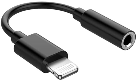 Lightning auf 3.5 mm Kopfhöreranschluss-Adapter, Apple MFi-Zertifiziert, iPhone auf 3.5 mm Audio-AUX-Klinken-Adapter, Dongle-Kabel, Konverter, kompatibel mit iPhone 14, 13, 12, 11 Pro XR XS, 7, iPad