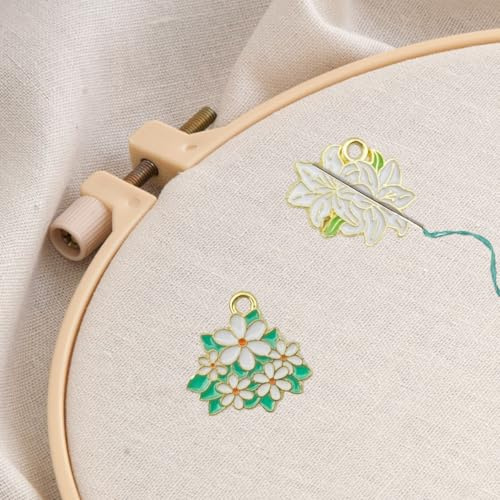 Flower Series Needle Minder Magne, Needle Minder Magnet, Söta Nålhållare, Korsstygn Broderi Handarbete Tillbehör (Jasmine Lily)
