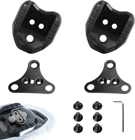 UICCVOKK 2 Stück Fahrrad Cleats Adapter, Kompatibel mit SPD Cleats, 3 Loch Platten Fahrradpedal Adapter, Stollen Konverter mit SM-SH41 Stollen, Rennrad MTB Pedale 3 Loch Platten für Rennradpedale