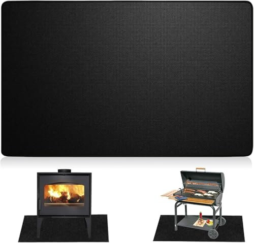 ATODAKA 180 x 100cm Tappetino Ignifugo Pieghevole per Barbecue Protezione Pavimento Anticalore Antifuoco Tappetino per Griglia Camini Prati Campeggio Impermeabile Resistente all’Olio
