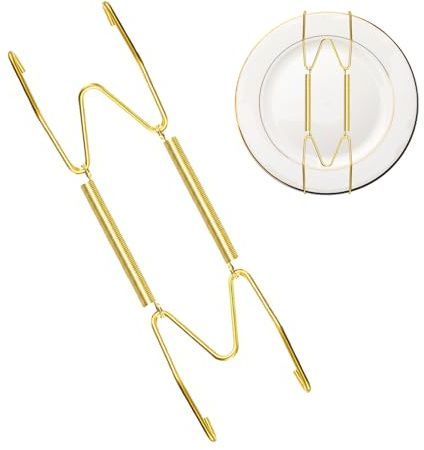 Supporti Appendiabiti Invisibili In Lamiera - Ganci In Metallo Dorato Per Appendere Piatti Decorativi, Staffe Da Parete Resistenti Per Esposizione Domestica, Appendini Sottili Per Ceramica, Porcellana