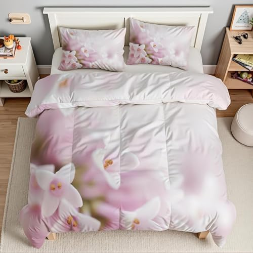 YZQGLHP Bettdecke 200x220 rotes Flieder Wende Steppdecke Rosa Bettdecke ohne Bezug, Weiche Microfaser, 4 Jahreszeiten Bettdecken mit 2 Kissenbezug 80x80cm
