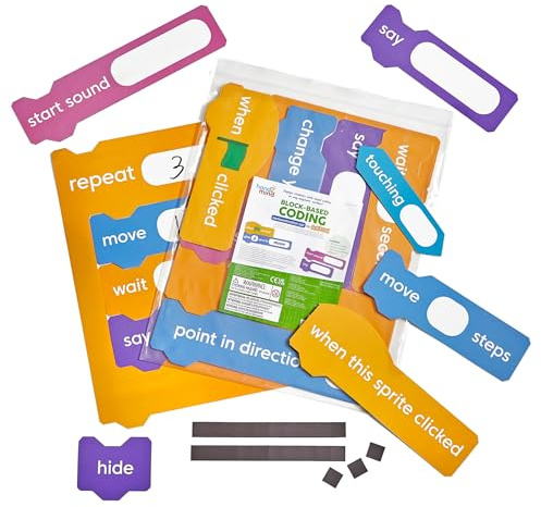 Learning Resources Scratch Block-Based Coding Magnetic Demonstration Set, Learn to Code STEM Activities, Computer Science and Programming for Kids, Coding for Kids 8+, STEM Classroom Teacher Supplies