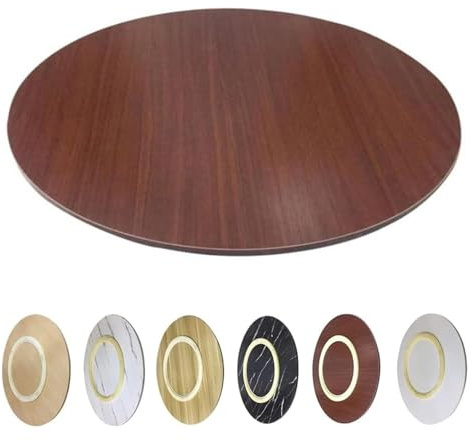 30in 36in Großer Drehteller aus Holz Lazy Susan Serviertablett Runder Esstisch-Drehteller 360° Schwenkbares Möbeltablett(Walnut,60cm/24)