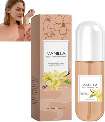 Spray parfumé à la vanille pour cheveux et corps, spray corporel à la vanille, brume parfumée, hydratant léger, parfum capillaire longue durée pour femmes, format voyage (1pcs)