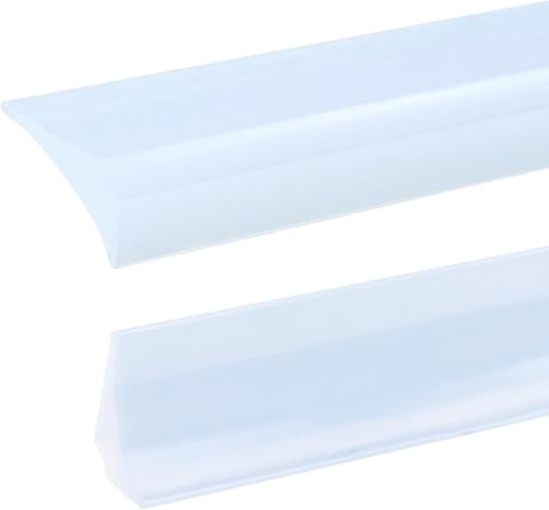 2M Bande d'étanchéité Silicone Pliable Barrage d'eau Seuil de Douche Joint Douche Barriere Douche Retenue d'eau Anti Débordement pour Salle de Bain Cuisine,Transparent(Sans Adhésif de Support)
