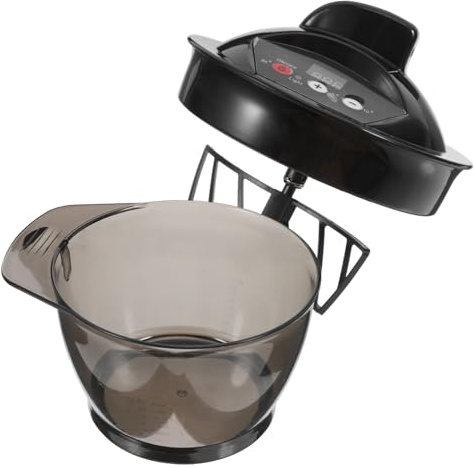 SOLUSTRE Ciotola Trasparente per Tinta Capelli con Miscelatore Elettrico e Bastoncino per Mescolare Uniformemente per Colorazione Te Strumento Professionale per Parrucchieri Facile da