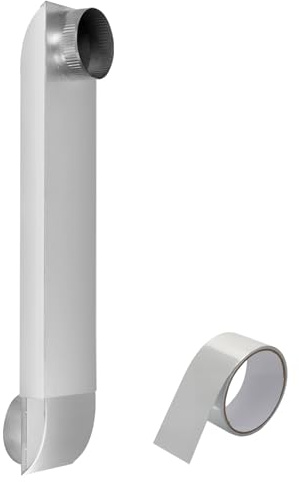 Periscope Dryer Vent, 4 Adjustable Dryer Vent Connector Kit, 304 Stainless Steel Telescoping Dryer Vent Pipe, 21-38 Extension, Slim Flat Exhaust Duct Hose for Tight Space, Replacement Vents