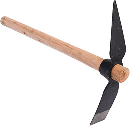Julihai Forged Garden Pick Mattock Delicate Workmanship Hand Tool for Digging Planting Mining +Wooden Handle for Garden