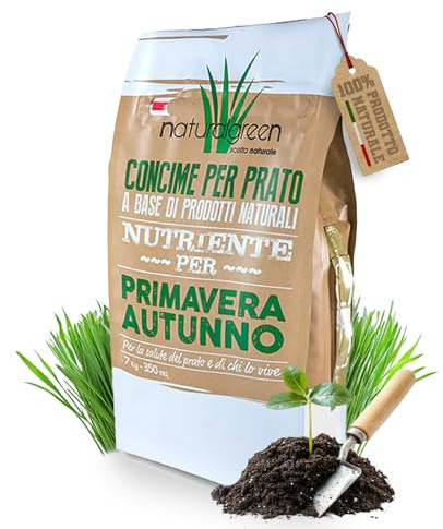 B4GREEN Concime Prato Primavera e Autunno (350m²) – Concime Starter per Prato Azotato a Lenta Cessione, Fertilizzante per Prato Rinverdente Verde, Fitto e Rigoglioso 7kg