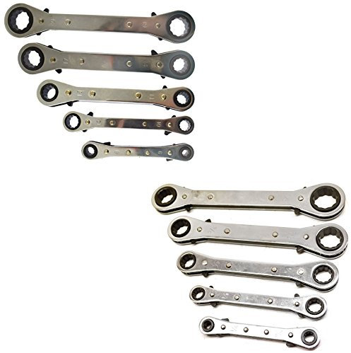 AB Tools Chiave a cricchetto serie Chiavi metriche e imperiali AF SAE Dimensioni anello doppio