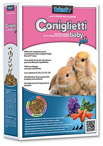 MANGIME Mix Coniglietti Baby Piu' da 800 G ALIMENTO Composto per Coniglio Nano