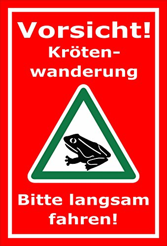 Melis-Folienwerkstatt Schild Kröten-Wanderung - 45x30cm - Bohrlöcher - 3mm Aluverbund – 20 VAR S00359-102-D