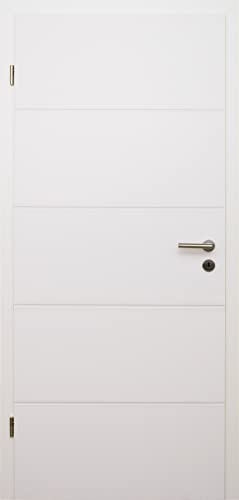 HORI® Zimmertür Valencia Weißlack RAL9010 Röhrenspan Eckkante | Innentüre, Türblatt, passende für alle Standard Zargen mit DIN Größe I 1985 x 985 mm I DIN Links