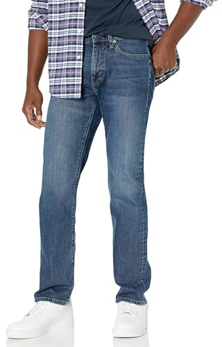 Amazon Essentials raka skurna jeans för män, vintage blekt blå, 34W/32L