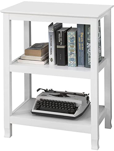 SoBuy FSB18-W Konsolentisch Flurschrank mit 3 Ablagen Beistelltisch Telefontisch Druckertisch Mikrowellenschrank Weiß BHT ca: 60x80x40cm
