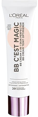 L'Oréal Paris Tinted Day Cream, For 24-Hour Moisture and an Even Complexion, Magic BB Complexion Optimiser, No. 01 Very Light (Very Light), 1 x 30 ml