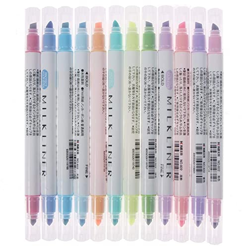 Textmarker-Stifte BE-Tool Doppelkopf-Textmarker, Kopf-Textmarker, Regenbogen-Pastell-Textmarker für Studenten, Büro, Klassenzimmer (12 Farben)