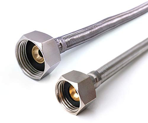 Xcel Home Flexibler Schlauch 500mm BSP 3/4 Zoll x 1/2 Zoll Flex Connector | Geflochtener Edelstahl Brauseschlauch für Wasserhahn und Mischbatterie | Auslaufsicherer Duschschlauch, knicksicher