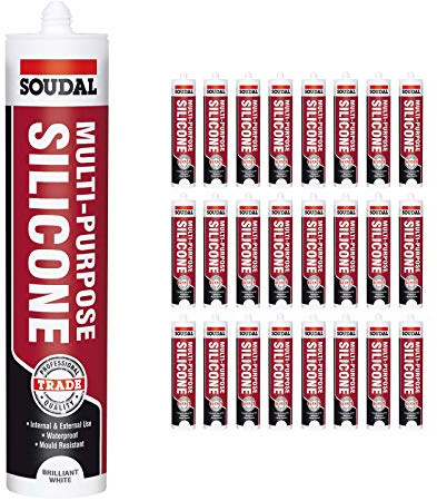 Soudal Trade Multi-Purpose Construction Sealant Silicone (24 Pack) - White