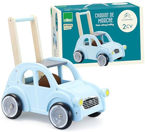Lauflernwagen Citroën 2CV aus Holz Modell Baby ab 10 Monaten | Stabile Laufhilfe -offizielle Citroën-Lizenz -fördert sichere erste Schritte -ein tolles Geschenk zur Geburt heute schon