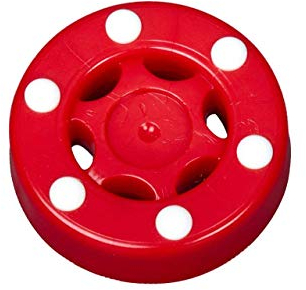 REAPER Puck mit Noppen Rot/Weiß für INLINEHOCKEY ROLLHOCKEY STREETHOCKEY