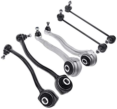 Lot de 6 bras de suspension avant avec roulements en caoutchouc compatible avec C180 C200 C220 W203 CL203 S203 C209 R171 2000-2011 203330011
