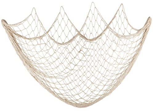 Fangoo Red de Pesca Decoración de Pared Red de Pesca temática de Playa Colgante de Pared para Pared de Fiesta Decoración de Boda en casa Decoración de fotografía, 150 cm × 200 cm(A-Blanco)