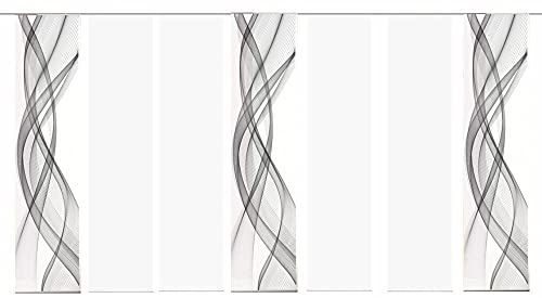 wohnfuehlidee 7er-Set Schiebegardinen (53774), Mariella, Höhe 245 cm, grau/Weiss
