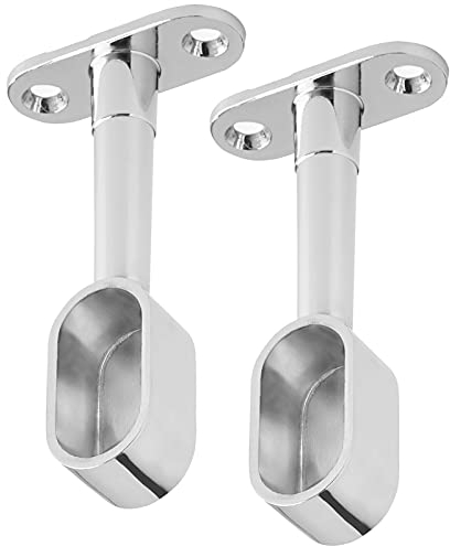 SOTECH 1 paire (2 pièces) Supports de tringle d'armoire Embout pour tringle à vêtements ovale (30 x 15 mm) Chrome poli Réglable en hauteur 84-112 mm