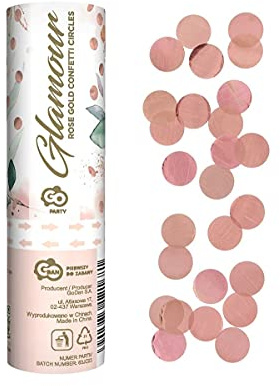 Partykanone Partypopper Streamer Konfetti Bombe Kanone für Hochzeit Geburtstag Party Gastgeschenk Gender Reveal Boy Girl He She Junge Mädchen Babyparty Baby Shower (4 x 15 cm rosegold)