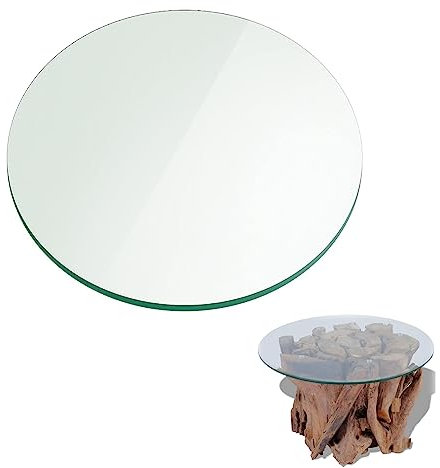 Dessus De Table Ronde Verre Trempé Plateau De Table Bureau Chevet En Verre Trempé Transparent Bords Polis Remplacement Dessus De Table pour Table À Manger Plateau De Table Meuble ( Size : CLEAR-78CM(3