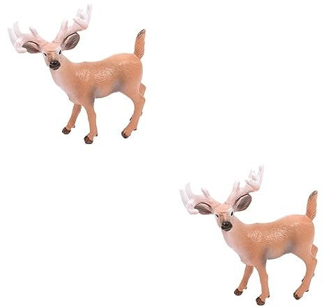 ABOOFAN 4 Rentierfiguren Deko Weihnachts-Rentierfiguren -Hirschfiguren -Spielzeug Kunststoff-Rentierfiguren Weihnachts- -Ornament