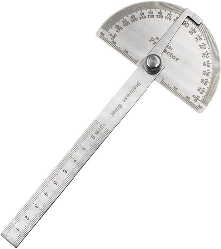 SOYDAN Winkellineal Winkelmesswerkzeug Goniometer Physiotherapie Metallwinkelsucher Drehmesslineal 180-Grad-Winkelmesser Edelstahl Holzbearbeitungswerkzeuge Goniometer Winkellineal191