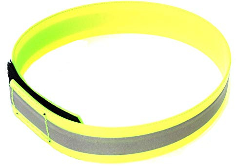 MJH 25mm BioThane Signal Reflex Halsung mit Klettverschluss vernäht versch. Größen & Farben (30-34cm, gelb)