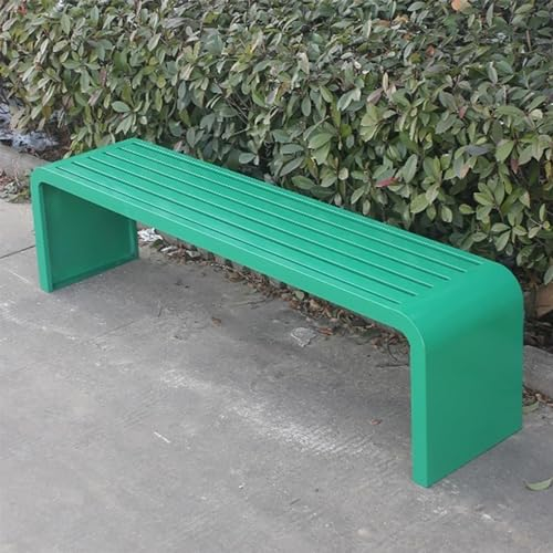 KXJPIZIYB Gartenbank Metall, Wetterfeste Veranda-Bank aus Metall, Terrassen-Veranda-StuhlmöBel, Lattenrost-Design Ohne RüCkenlehne (Farbe: Blau, GrößE: 100 cm)(G,180CM)