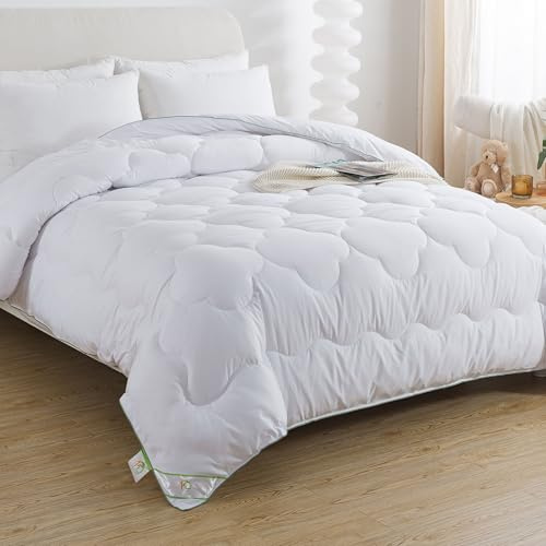 SUFUEE 13.5 Tog Luxurious Lyocell Duvet, Bio-Based Eucalyptus Lyocell Mixed Microfiber Filled Down-like Quilt with 230T Soft Fabric Shell, Single Size(135x200cm)