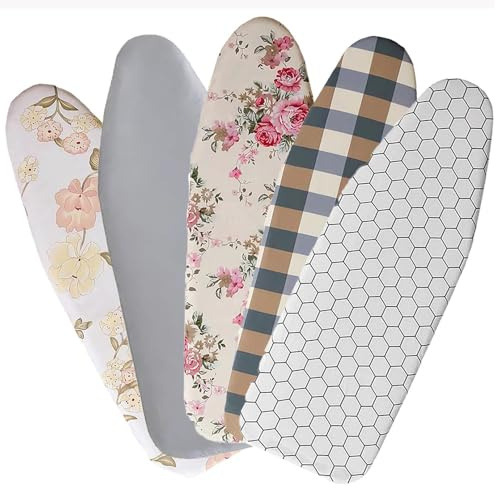 YCBTPS Copriasse da Stiro Cotone 120x38 Cm Ricambio Copri ASSE da Stiro Universal Fodera per ASSE da Stiro Coulisse di Serraggio, Resistente Alte Temperature(Flora,120x38cm/48x15in)