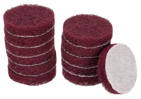 sourcing map 12 spugne abrasive a grana 400, 5,1 cm, per trapano elettrico a cerchio e ad anello, per la pulizia della cucina domestica, colore: rosso