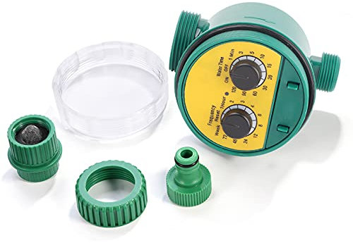 Lybunair Temporizador electrónico automático multifunción de dos esferas para riego de jardín