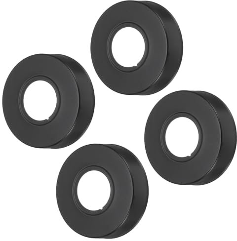sourcing map 4pcs Shower Arm Flange 60mm/2.4 OD Escutcheon Plate Stainless Steel Round Plumbing Cover Plates for 25mm/1 Dia Water Pipe Faucet Decoration, Black