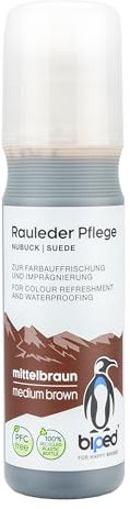 biped cuidado del ante - para avivar el color e impermeabilizar - tubo con aplicador de esponja para ante y nobuk de 75 ml z2790(marrón medio)