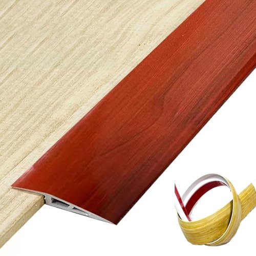 ZIMGOD übergangsprofil Selbstklebende PVC-Schwellenabdeckung mit Holzmaserung, Flexible Übergangsnahtleiste zum Verbinden von Fugen, Gebogenes Trennwand-Abdeckbrett für Teppichboden(Style5)