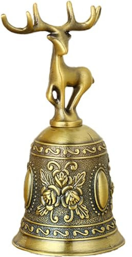 Hrippy Antike Handglocke, Hirschform, Weihnachtsglocke, Mehrzweck-rufglocke, Rostfreie Serviceglocke, Metallglocke Für Heimdekoration