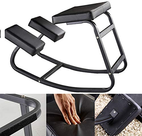 LULUMAIC Ergonomische Kniestühle, Haltungsstuhl, Schreibtischstuhl mit kniender Haltung, ergonomischer Kniestuhl, Schaukel-Kniestuhl, Hocker, Haltungskorrekturstuhl mit dickem Kissen und abgewinkeltem