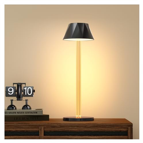 Deyagoo Tischlampe Kabellos, LED Aufladbar Tischleuchte 6000mAh Akku mit USB-C, 3 Farbmodi(3000K-5300K), Touch Control, IPX4 Wasserdicht Touch Lampe für Restaurant, Bar, Schlafzimmer, Party, Camping