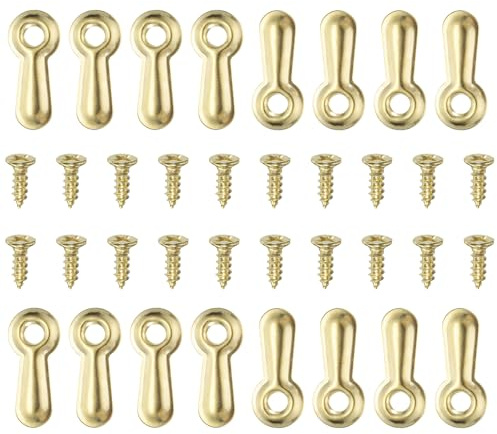 QUARKZMAN 100pz Clip per Hardware di Supporto Cornici con 100pz Viti Chiusure Bottone Girevole Cornici Fotografiche Clip Supporto Girare Immagini per Quadri Appesi Artigianali, Oro