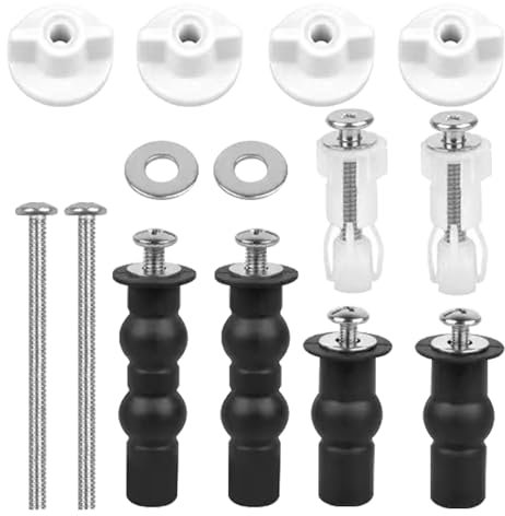 Toilet Seat Screws, Toilet Seat Lid Hinge, Ersatz-Set für Toilette, Sturdy Toilet Seat Screws, Nonslip Toilet Seat Fittings, Toilet Seat Hardware, Sturdy Toilet Hinges, Easy Install Toilet Screw