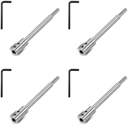 4Pcs High Carbon Steel Drill Bit Extension Rod 6-11/16In With Secure Locking Mechanism Suitable For Hard To Reach Areas