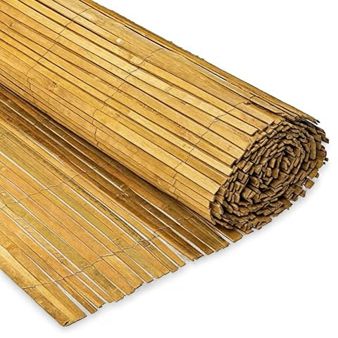 DiebaNova Natural Bamboo Slat Screening Rol,l Garden Sunscreen Privacy Fenc,e 4m Wide Panels Patio/Balcony/Outdoor Space Protective Screen - Available in 5 Sizes (1.5m x 4m)